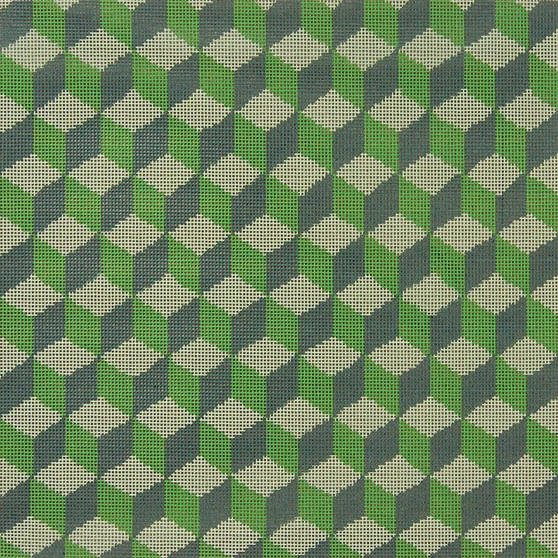 Barmy Blocks (Green Version) - Needlepoint Tapestry Canvas