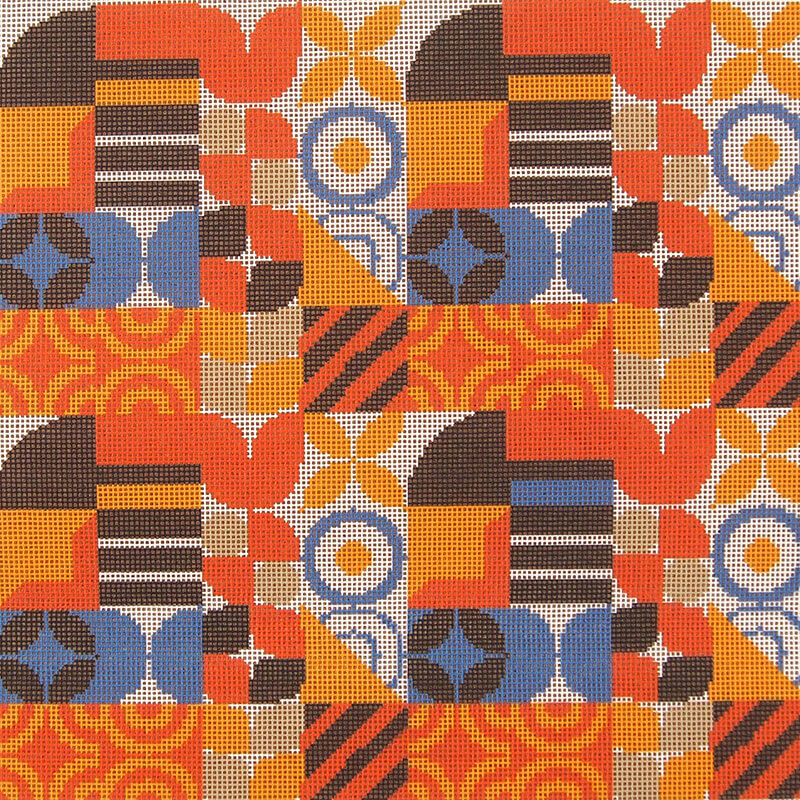 Bauhaus Orange  - Needlepoint Tapestry Canvas