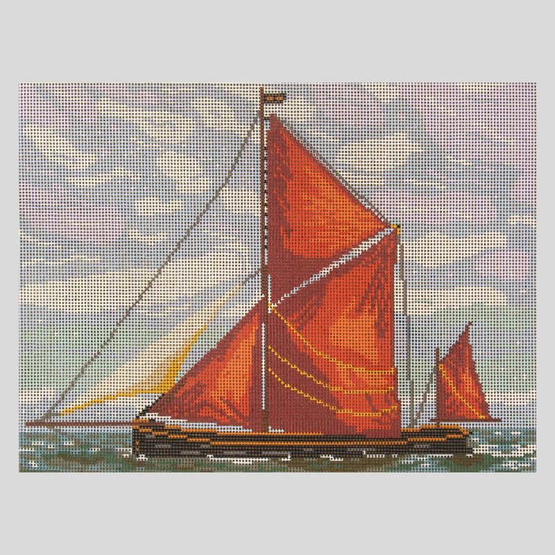 Thames Barge - Needlepoint Tapestry Canvas
