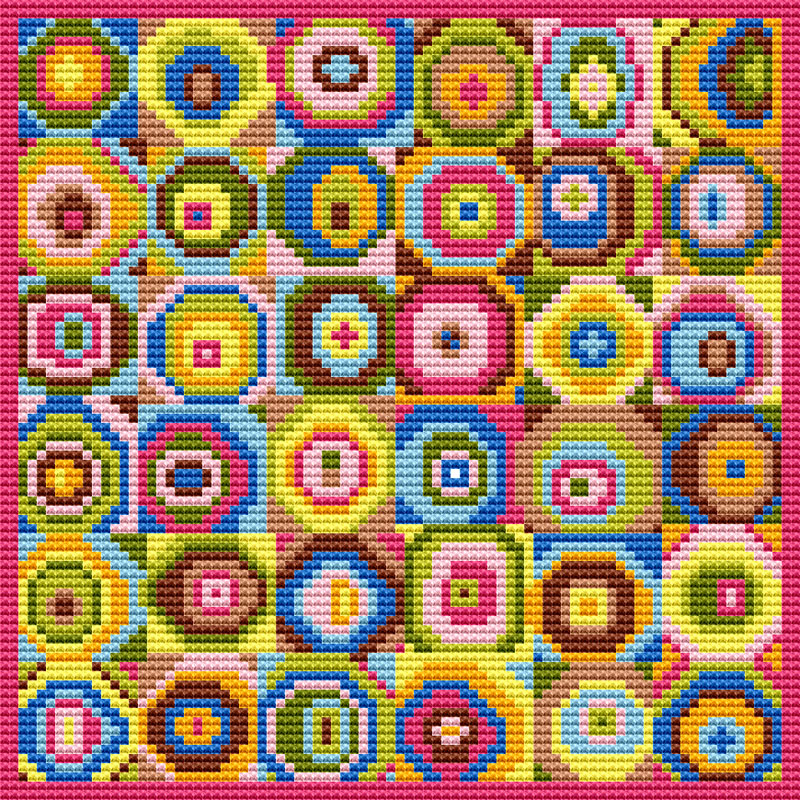 Circles Needlepoint Tapestry Digital Download Chart