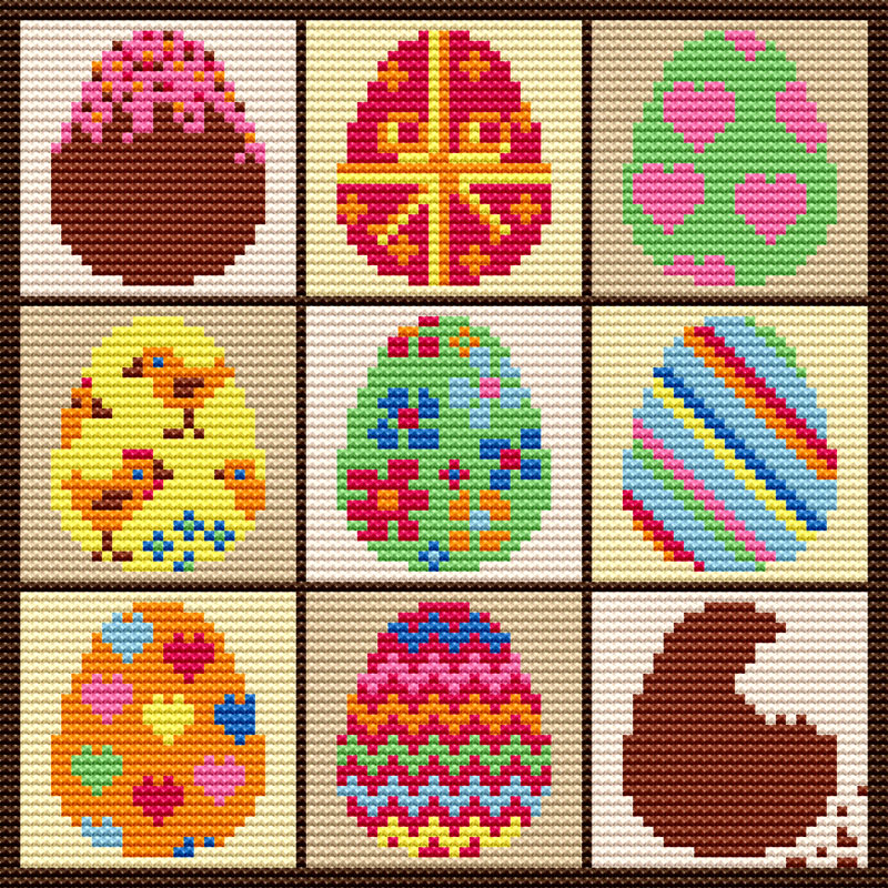 Easter Eggs Needlepoint Tapestry Digital Download Chart