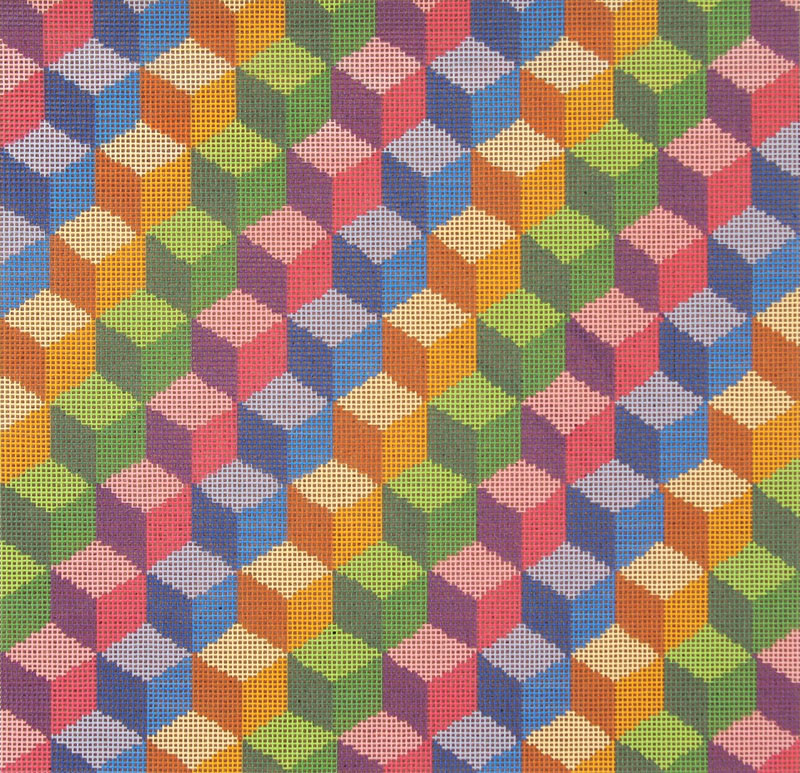 Barmy Blocks Multicoloured - Needlepoint Tapestry Canvas