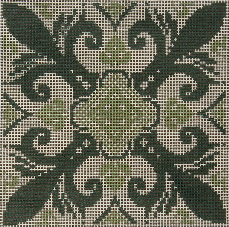 Small Persian Tile Ivory - Needlepoint Tapestry Canvas