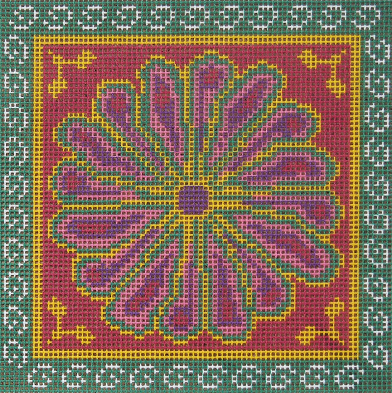 Small Pashtun Tile - Needlepoint Tapestry Canvas