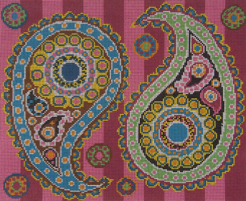 Paisley Stripe Needlepoint Tapestry Design